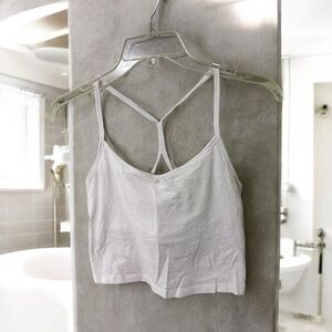 Victoria’s Secret PINK White Strappy Crop Top with Built in Bra